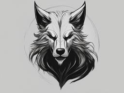 drawing of a lycanthrope  minimal rough sketch scribbles,doodles,black and white