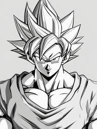 pencil sketch of goku  minimal rough sketch scribbles,doodles,black and white