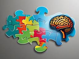 Brain clipart - brain in a puzzle piece design  