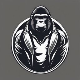Guardian Gorilla  minimalist design, white background, professional color logo vector art
