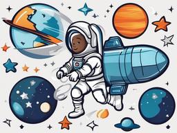 Astronaut clipart - astronaut in a rocket  clipart