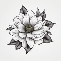 August Birth Flower Tattoo - Tattoo representing the flower associated with the birth month of August.  simple color tattoo,minimalist,white background