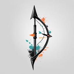 hunting arrow tattoo  simple color tattoo,minimal,white background