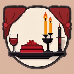 Romantic Dinner and Candle Emoji Sticker - Intimate dinner by candlelight, , sticker vector art, minimalist design