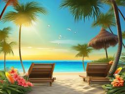 Summer Beach Scenes Wallpaper  background