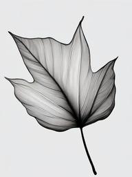 drawing of a single autumn leaf  minimal rough sketch scribbles,doodles,black and white