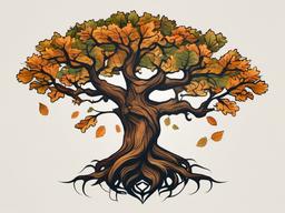 tattoo oak  simple vector color tattoo