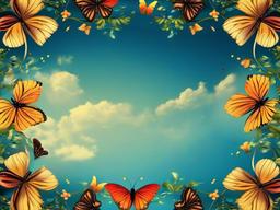 Sky And Butterfly Wallpaper  ,desktop background wallpaper