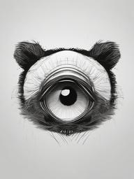 drawing of a bear eye  minimal rough sketch scribbles,doodles,black and white