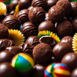 brigadeiro, brazilian chocolate fudge balls, indulged at a lively carnival street party in rio de janeiro. 