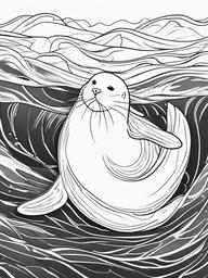 Selkie Coloring Pages - Shape-Shifting Seal Creatures  minimal black outline printable sheet, coloring page