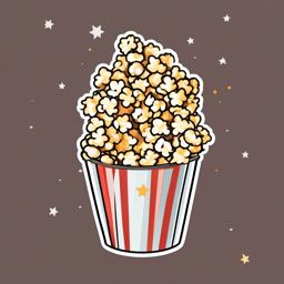 Popcorn and soda cup sticker- Movie night essentials, , sticker vector art, minimalist design