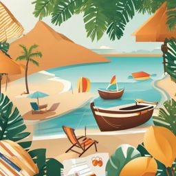 Clip Art Holidays,Creating a travel agency poster  simple, 2d flat