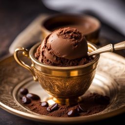 turkish coffee ice cream, a rich indulgence, devoured in the historic heart of istanbul. 