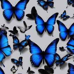 Butterfly Background Wallpaper - blue butterflies with black background  