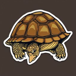 Turtle Shell Sticker - Slow and steady, ,vector color sticker art,minimal