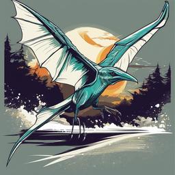 Clipart Pterodactyl,Dynamic illustrations of flying pterodactyls  vector clipart