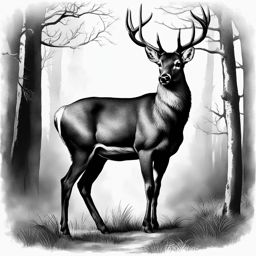 deer clipart - a majestic deer, with antlers that tell tales of the forest's grandeur 