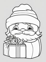 Santa with a Bag of Toys Coloring Pages - Carrying Toys for Christmas Morning  minimal black outline printable sheet, coloring page