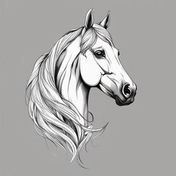 nordic horse tattoo  simple tattoo,minimalist,white background