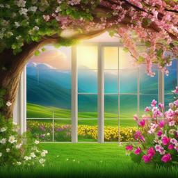 spring window background  ,background wallpaper