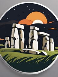 Stonehenge sticker- Mysterious prehistoric monument in England, , sticker vector art, minimalist design