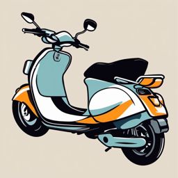 Motor Scooter Travel Clipart - A motor scooter for city travel.  color vector clipart, minimal style