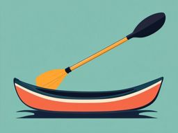 Kayak Paddle Clipart - A kayak paddle ready for paddling on the water.  color vector clipart, minimal style