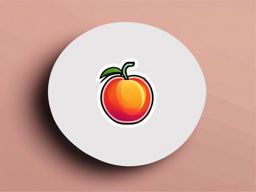 Nectarine Sticker - Juicy and vibrant, a nectarine-colored delight, , sticker vector art, minimalist design