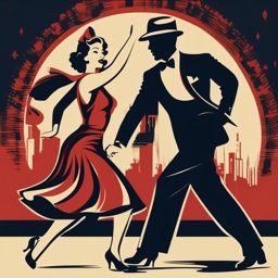 1940s Swing Dance - Swing to the rhythm with a t-shirt design inspired by the 1940s. , vector art, splash art, retro t shirt design