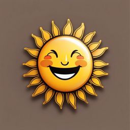 Smiling Sun Emoji Sticker - Radiant happiness, , sticker vector art, minimalist design
