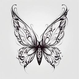 butterfly angel tattoo designs  simple color tattoo, minimal, white background