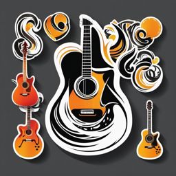 Guitar sticker, Musical , sticker vector art, minimalist design