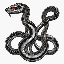 goth snake tattoo  simple vector color tattoo