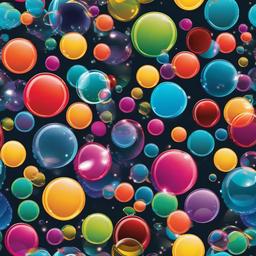 Bubble clipart - colorful bubbles in a nature setting  