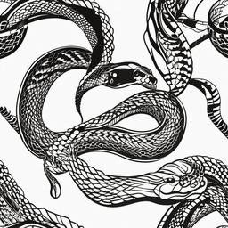 Rattle Snake Tattoo - Tattoo featuring the rattlesnake.  simple vector tattoo,minimalist,white background