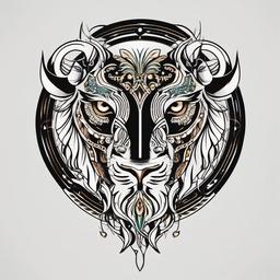 gemini animal tattoo  simple vector color tattoo