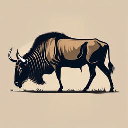 Wildebeest clipart - Large herbivore known for migration, ,color clipart vector style