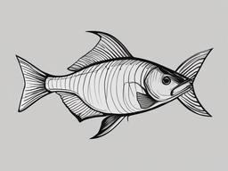 drawing of scad fish  minimal rough sketch scribbles,doodles,black and white