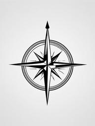 Simple Compass Tattoo Design - Basic and straightforward compass design.  simple vector tattoo,minimalist,white background