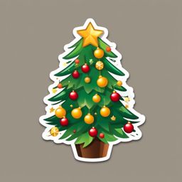 Christmas Tree Emoji Sticker - Festive joy, , sticker vector art, minimalist design