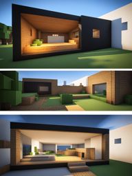 digital art museum showcasing interactive digital artworks - minecraft house design ideas minecraft block style