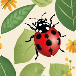 ladybug clipart - a spotted ladybug on a leaf, a tiny wonder of nature 