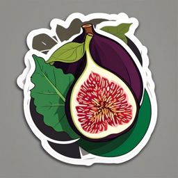 Fig Sticker - Rich and flavorful, a fig-shaped burst of sweetness, , sticker vector art, minimalist design