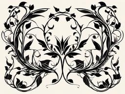 black vine tattoo  simple vector color tattoo