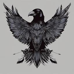 evil crow tattoo  simple vector color tattoo