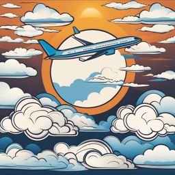airplane clipart - soaring high above the clouds. 