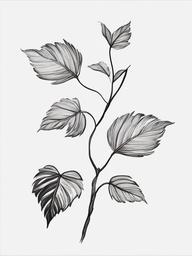 drawing of a vine with glowing leaves  minimal rough sketch scribbles,doodles,black and white