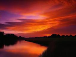 Sunset Wallpaper - Orange sky reflecting on river.  sunset background