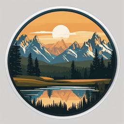 Grand Tetons sticker- Majestic mountain range in Wyoming, , sticker vector art, minimalist design